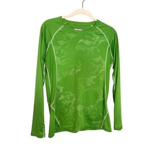 Marmot Womens Long Sleeve Performance Top Lime Green Swirl Pattern Size Medium